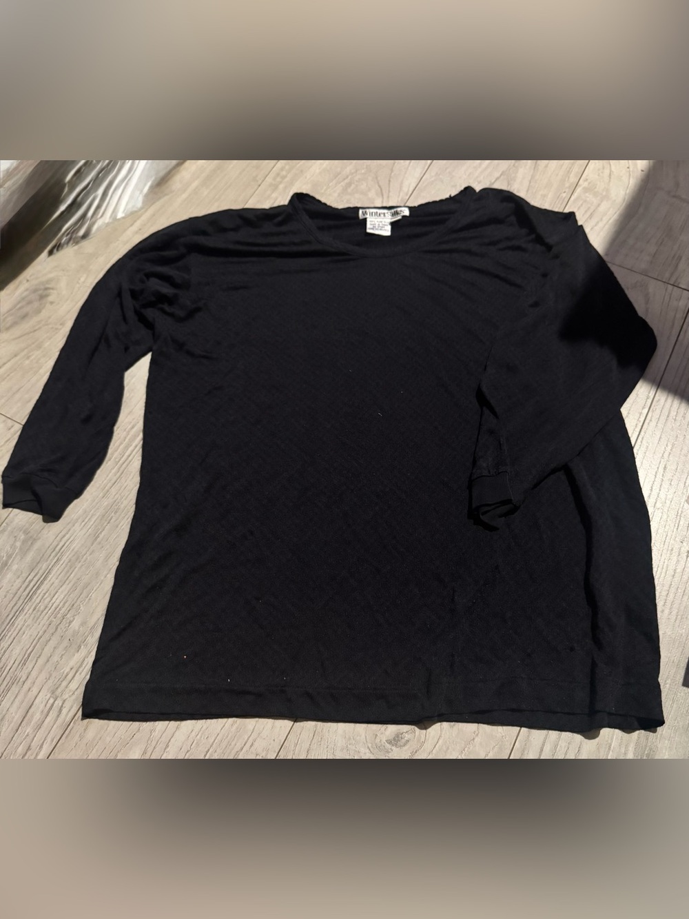 WinterSilks Base layer Shirt XL Black Long Sleeve Crew Neck